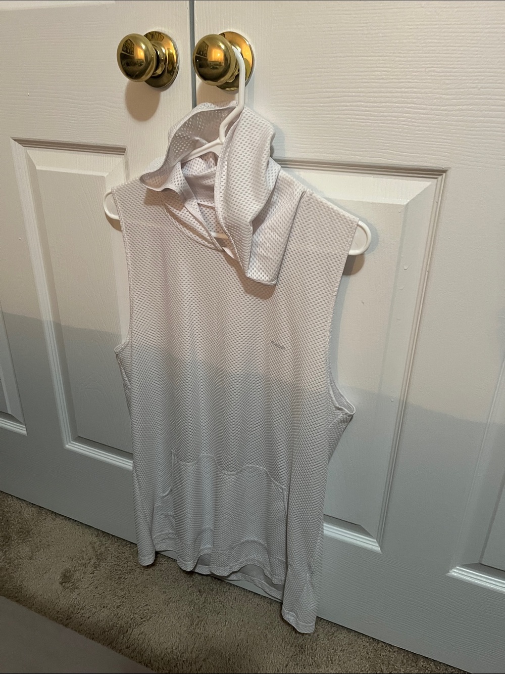 JOR White Sleeveless Mesh Hoodie Tank